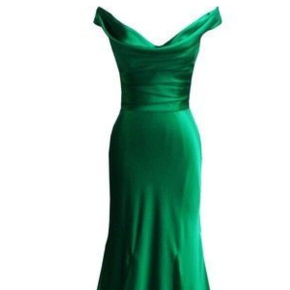 Dina Bar-El Emerald Green Silk Gown - Picture 7 of 9